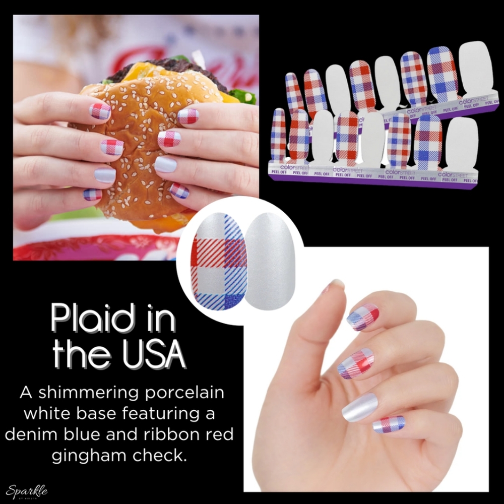 Color Street Nail Strips "Plaid in the USA"